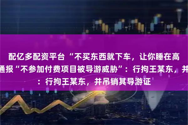 配亿多配资平台 “不买东西就下车，让你睡在高速上”，丽江通报“不参加付费项目被导游威胁”：行拘王某东，并吊销其导游证